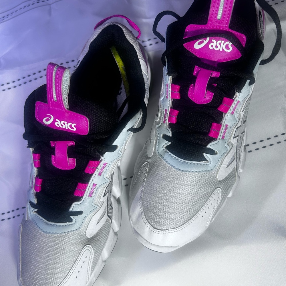 Asics Metallic Silver and Vibrant Pink Running Shoes